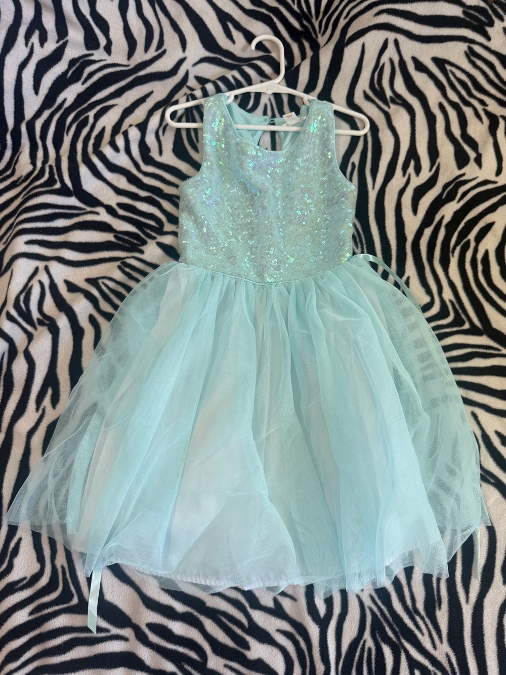 Blue Sequin Girls Dress